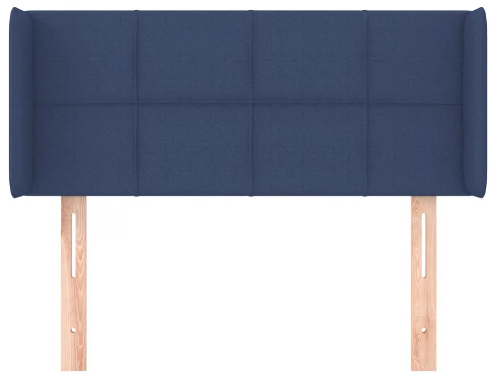 Cabeceira de cama c/ abas tecido 83x16x78/88 cm azul