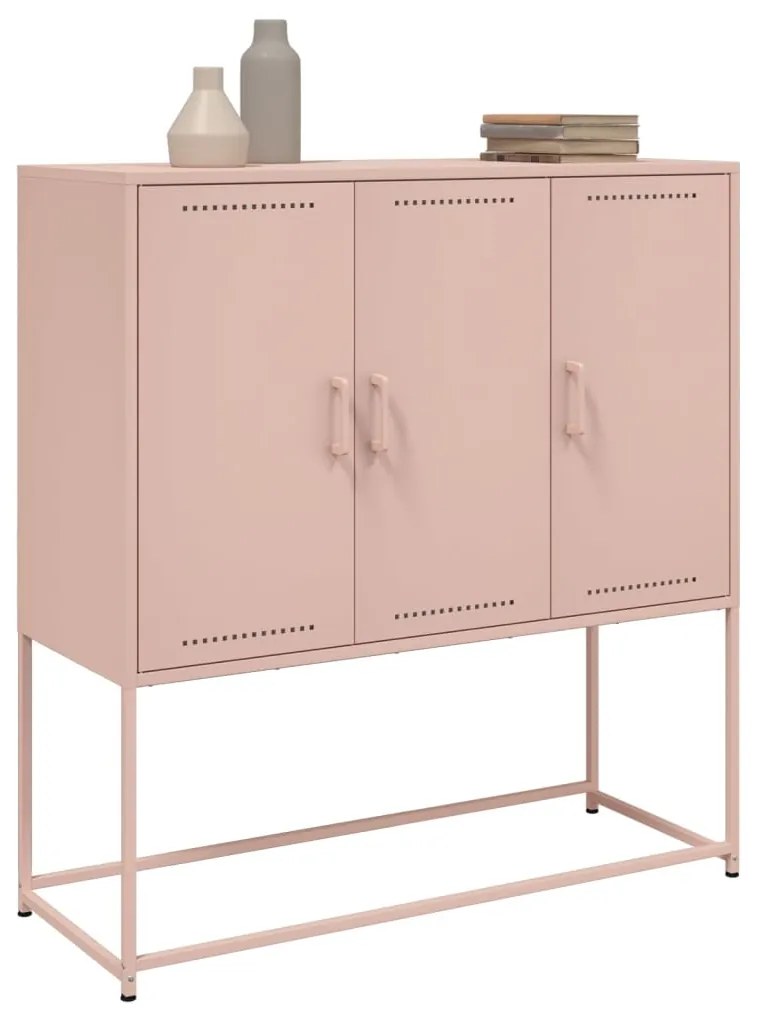 Aparador alto 100,5x39x107 cm aço rosa