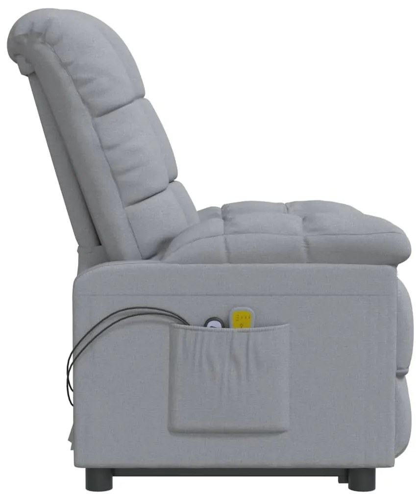 Poltrona de massagens elétrica tecido cinzento-claro