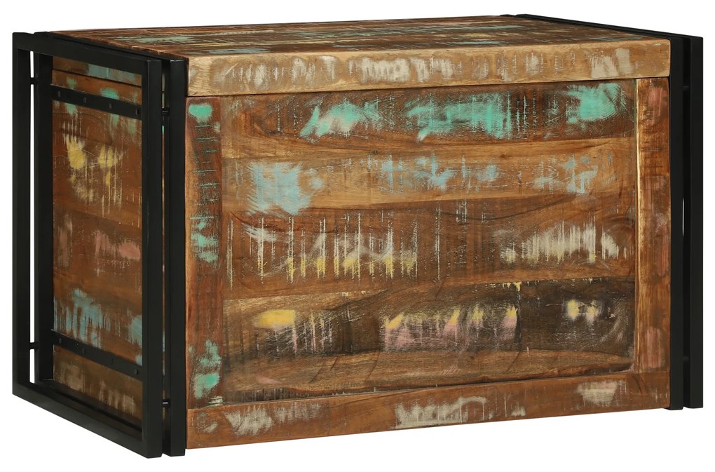 Caixa de Armazenamento Multicolorido 80x50x50 cm Madeira Sólida Recupe