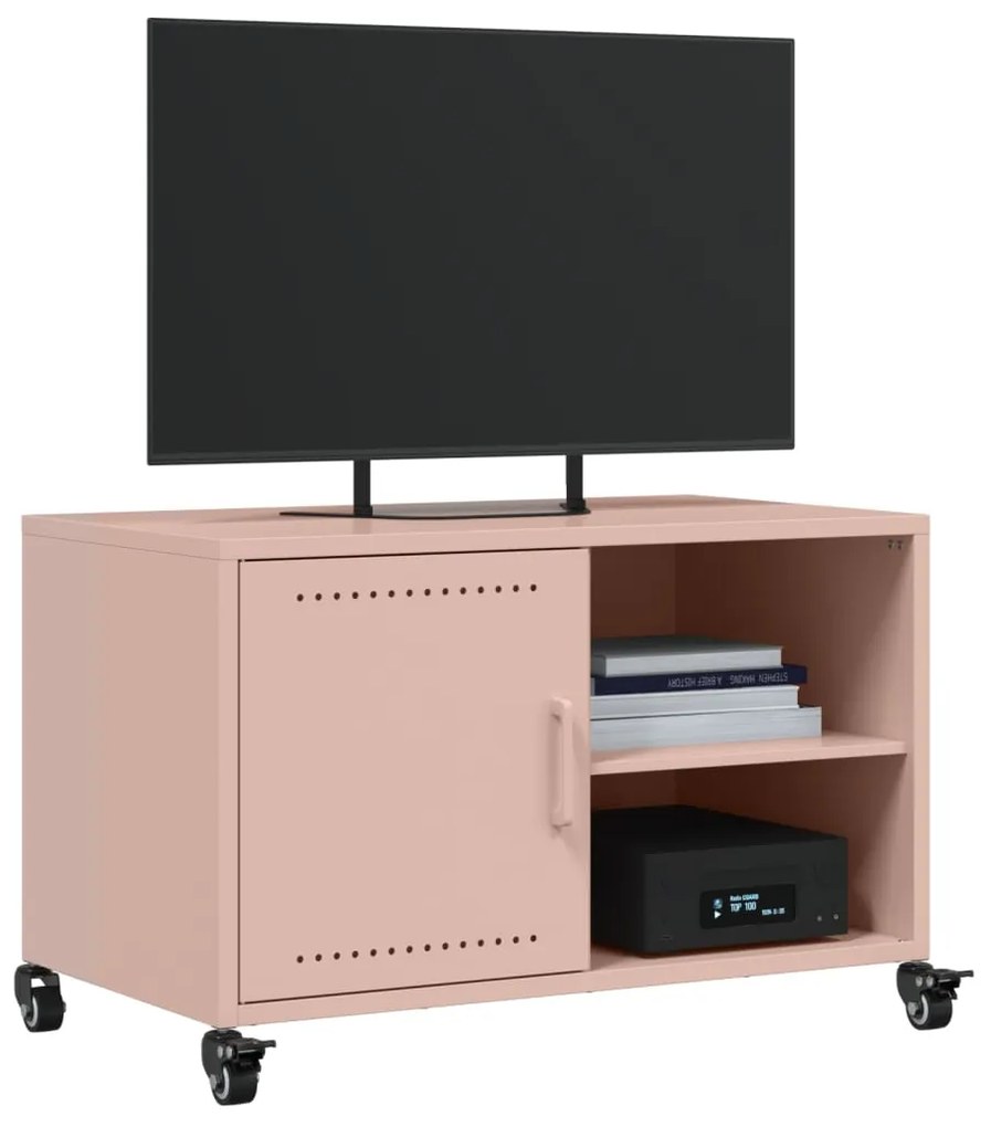 Móvel de TV 68x39x43,5 cm aço laminado a frio rosa