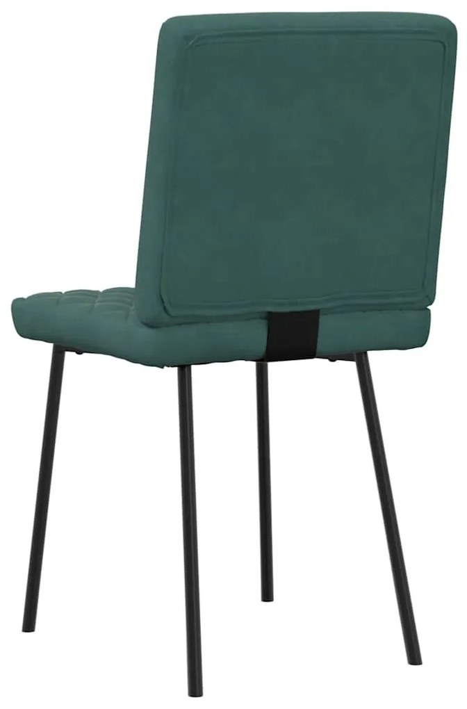 Cadeiras de jantar 6 pcs veludo verde-escuro