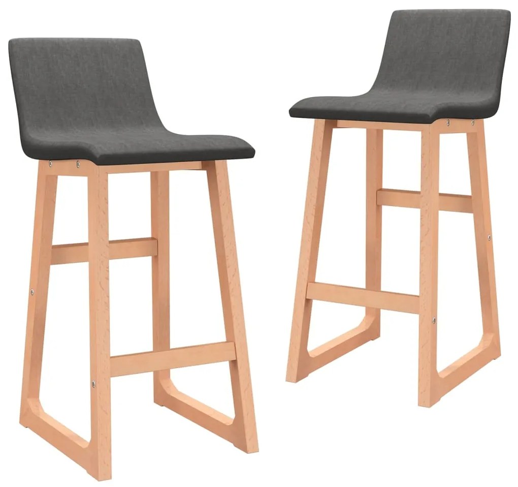 vidaXL Bancos de bar 2 pcs tecido cinzento-escuro