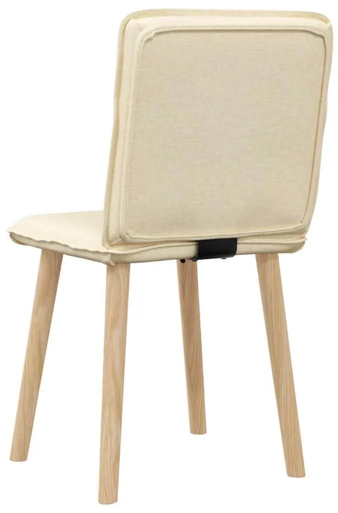 Cadeiras de jantar 2 pcs tecido cor creme