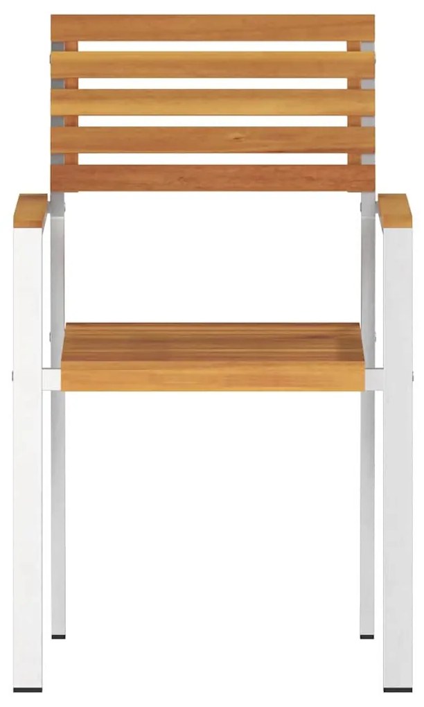Cadeiras de Jardim Empilháveis vidaXL 8 pcs 54.5x56x89 cm Madeira Acác