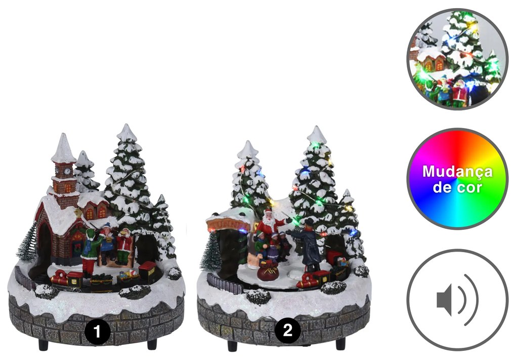 Decoração Natal Iluminada Com Som 19CM