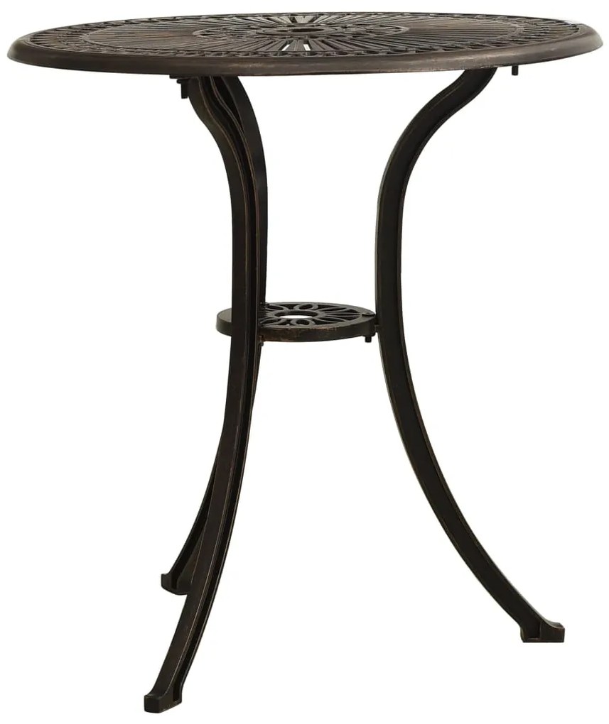 Mesa de jardim 62x62x65 cm alumínio fundido bronze