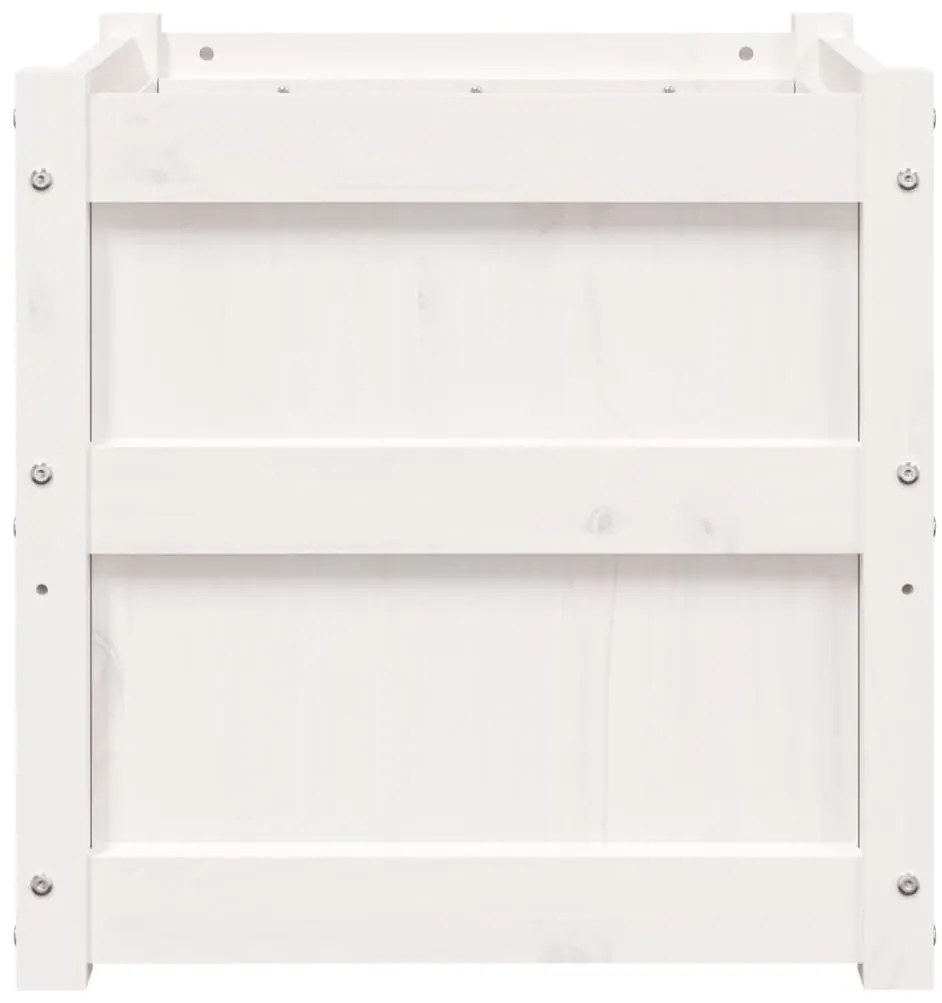 Vasos/floreiras de jardim 2 pcs madeira de pinho maciça branco