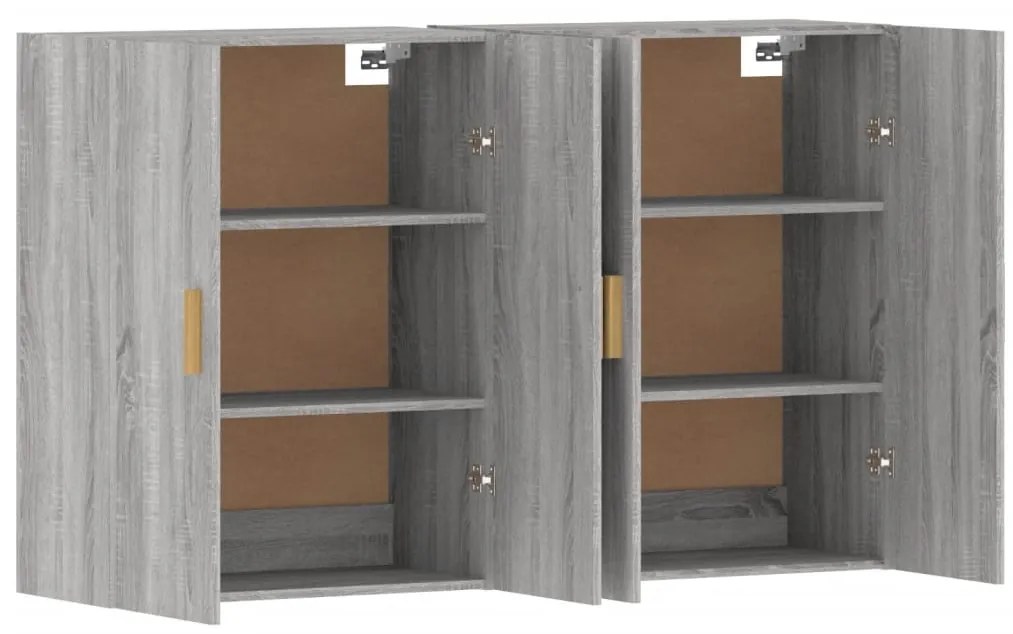 Móveis de parede 2 pcs derivados de madeira cinzento sonoma