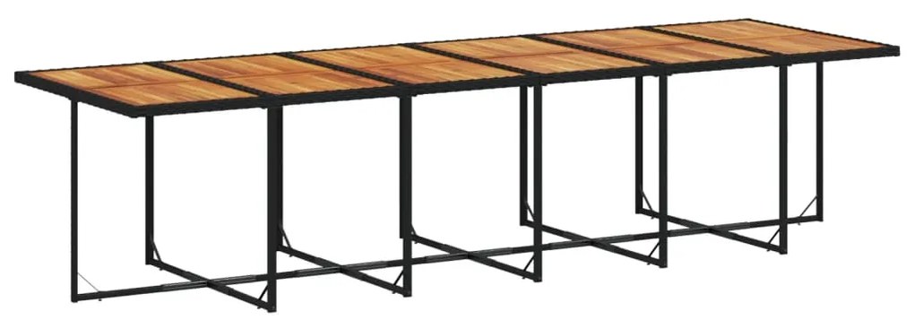 17 pcs conjunto de jantar p/ jardim c/ almofadões vime PE preto