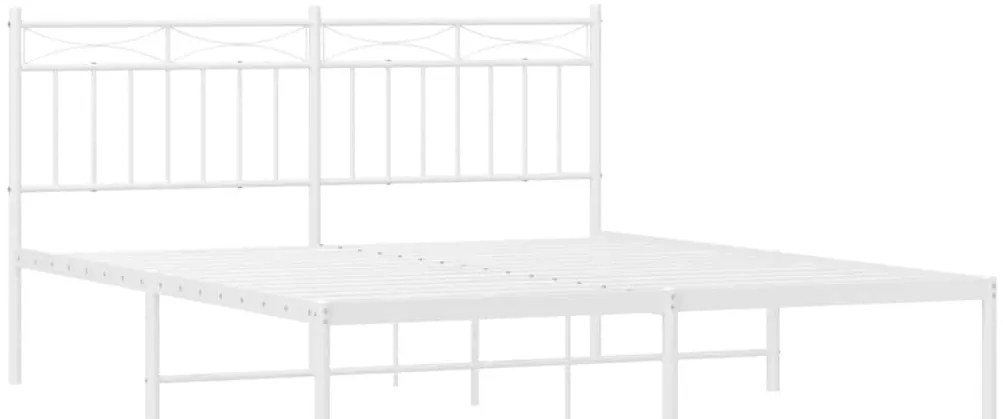 Estrutura de cama com cabeceira 150x200 cm metal branco