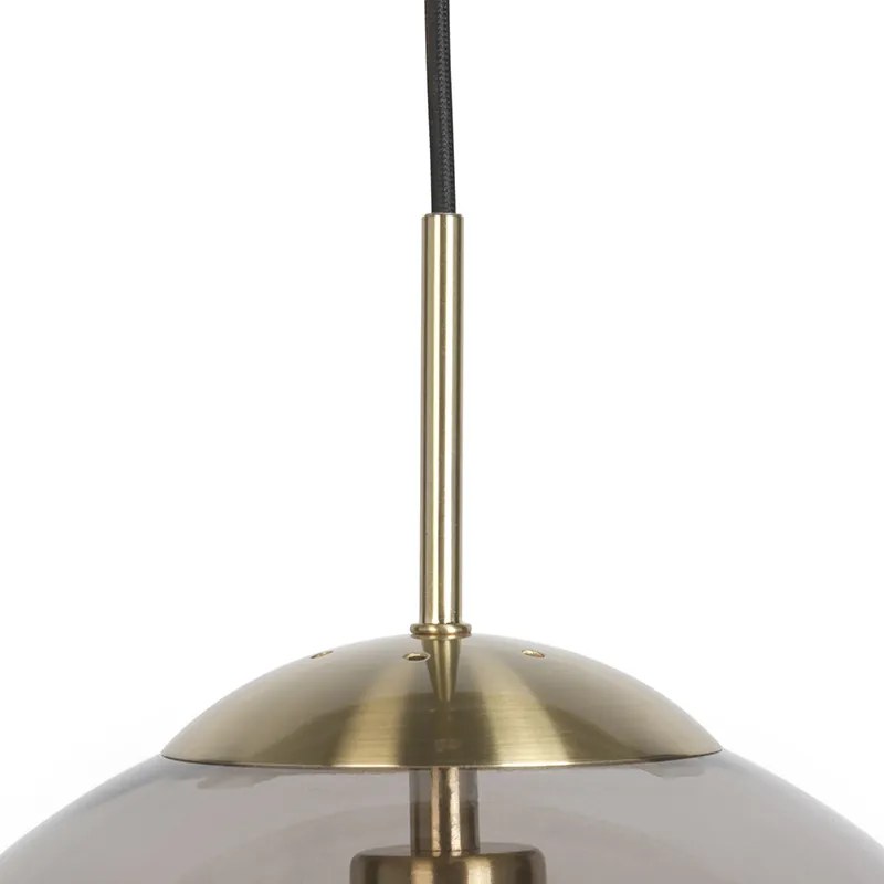 LED Candeeiro de suspensão inteligente latão com vidro fumê 30 cm incl. Wifi ST64 - Ball Moderno,Retro