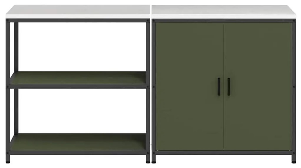 Conjunto de Armazenamento de Cozinha 2 pcs Verde Oliva