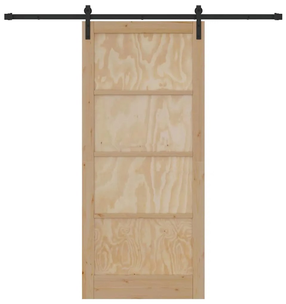 Porta Deslizante com Conjunto de Acessórios 93x211 cm Madeira Sólida d