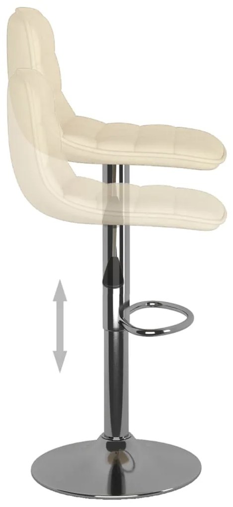 Bancos de bar 2 pcs tecido cor creme