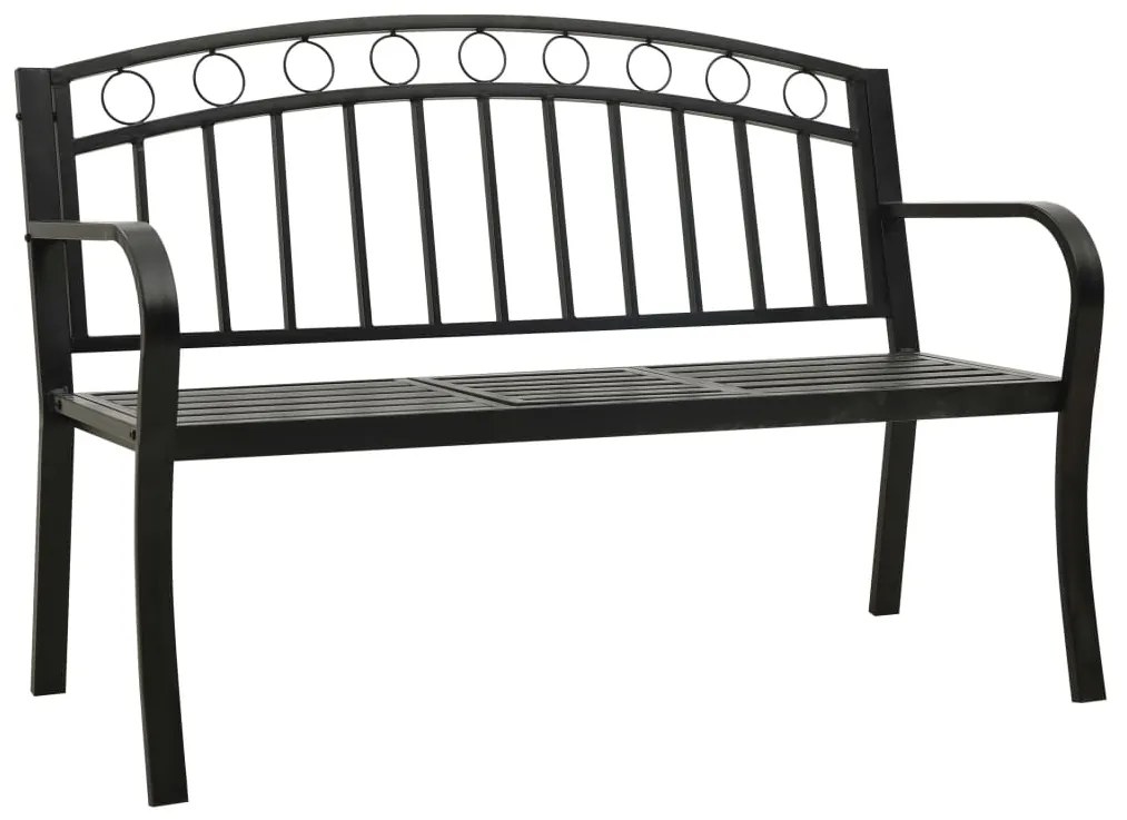 Banco de jardim com mesa 120 cm aço preto