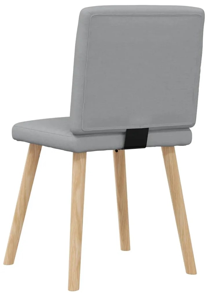Cadeiras de jantar 4 pcs tecido cinzento-claro