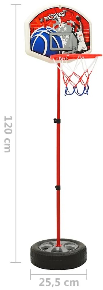 Conjunto de basquetebol infantil ajustável 120 cm