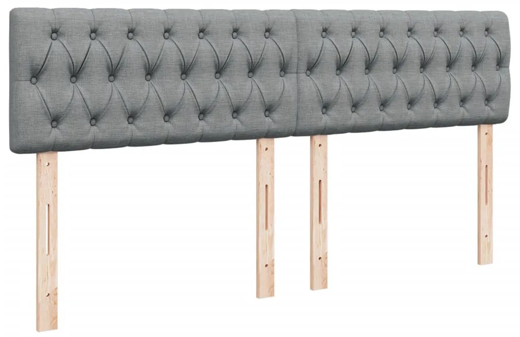 Cama com molas/colchão 200x200 cm tecido cinza-claro