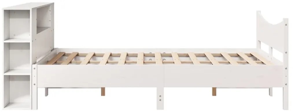 Cama sem colchão 120x190 cm madeira de pinho maciça branco