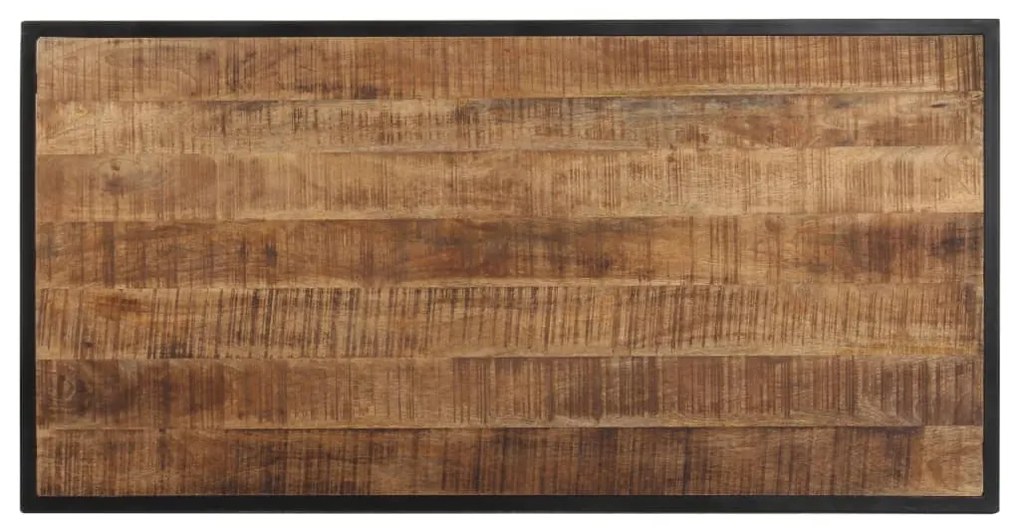 Mesa de jantar 120 cm madeira de mangueira áspera
