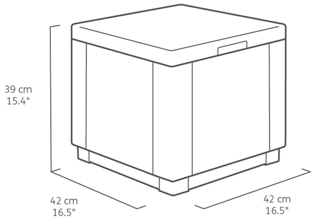 Keter Pufe de arrumação em forma de cubo cor cappuccino 228749
