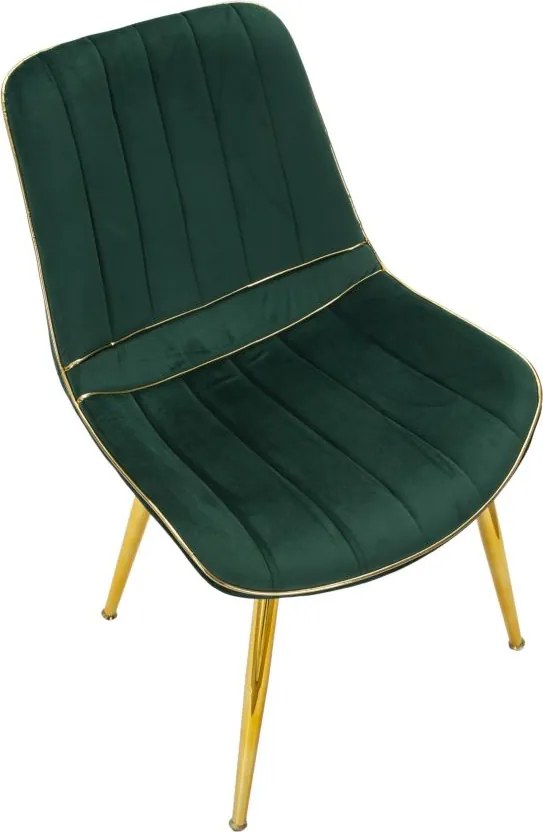 CONJUNTO DE 2 CADEIRAS PARIS 51X59X79 CM VERDE E DOURADO