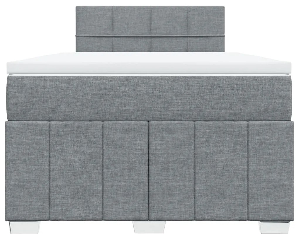 Cama boxspring com colchão 120x190 cm tecido cinzento-claro