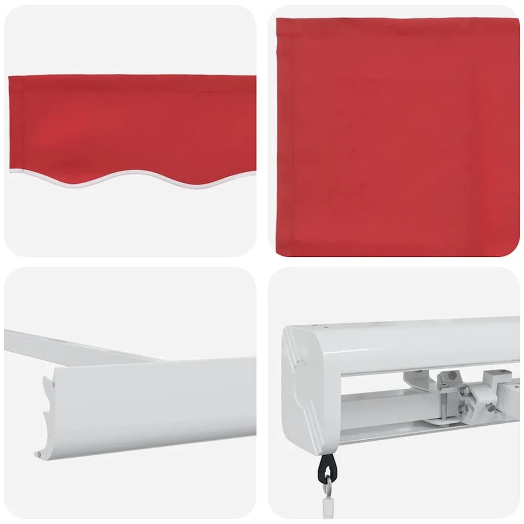 Toldo Retrátil Manual vidaXL Vermelho 300x250 cm