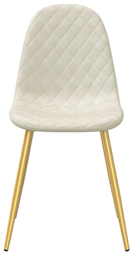 Cadeiras de jantar 2 pcs veludo branco nata