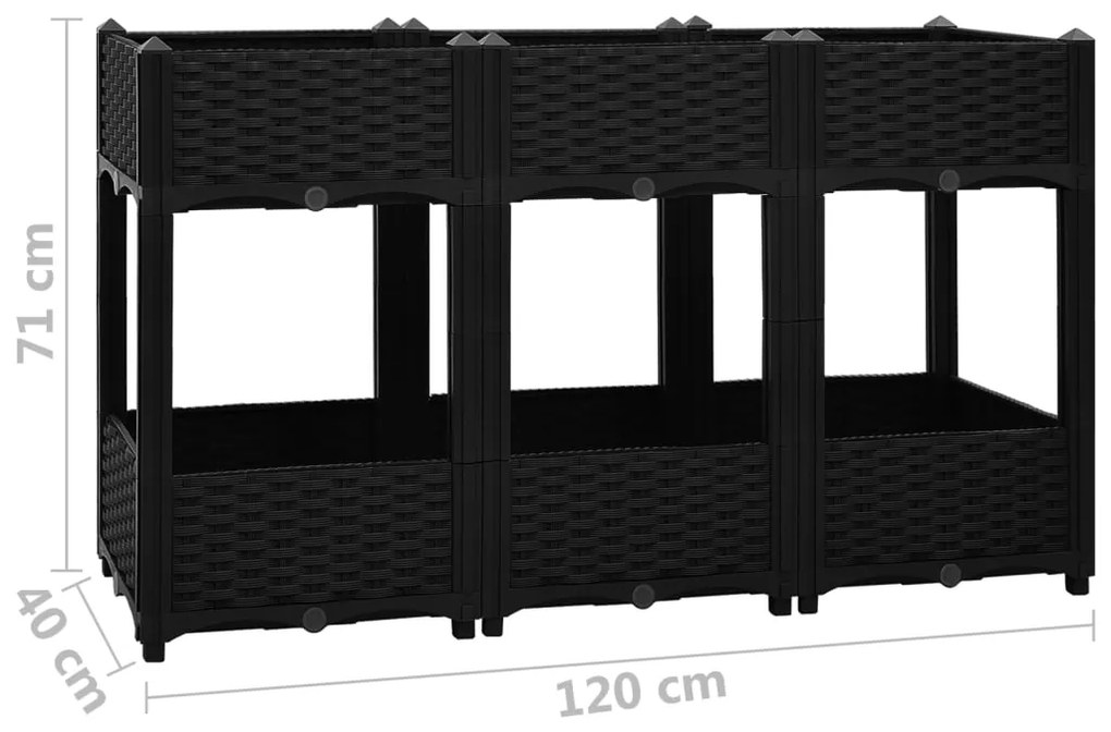 Canteiro elevado 120x40x71 cm polipropileno