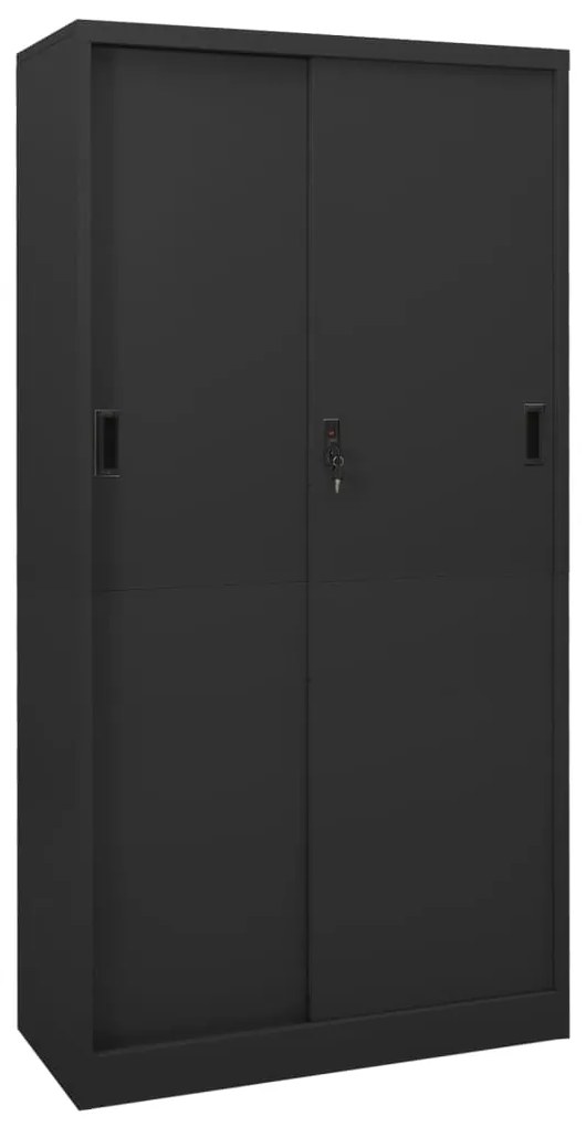 Armário escritório porta deslizante 90x40x180 cm aço antracite