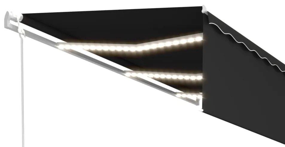 Toldo automático c/ estore/LED/sensor de vento 6x3 m antracite