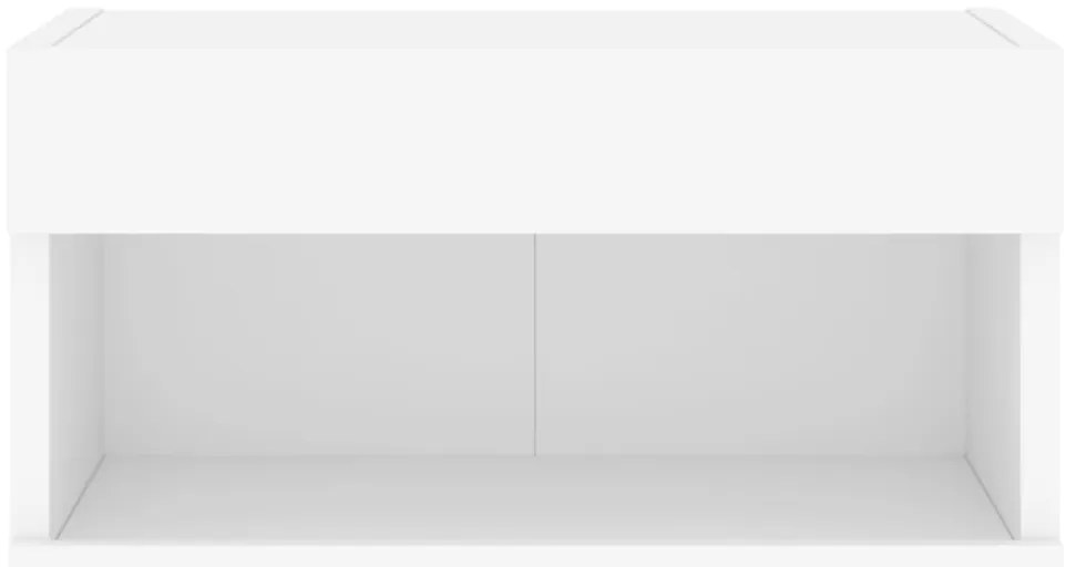 Móveis de parede p/ TV com luzes LED 2 pcs 40x30x40 cm branco