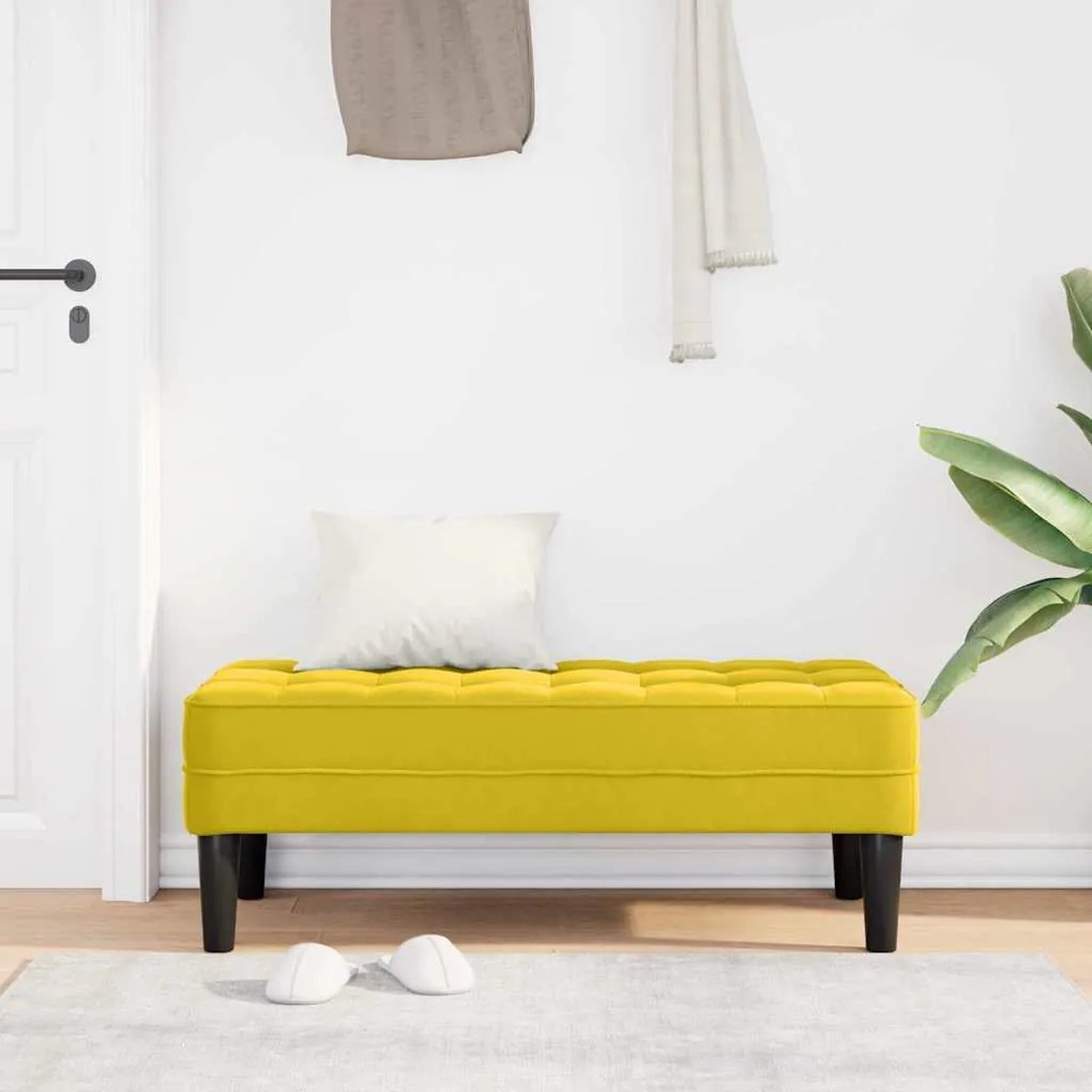 Banco Amarelo 113x57x39 cm de Veludo