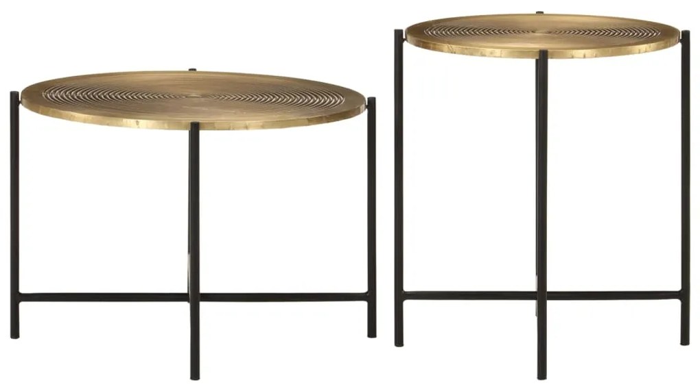 Mesas de centro 2 pcs metal bronze e preto