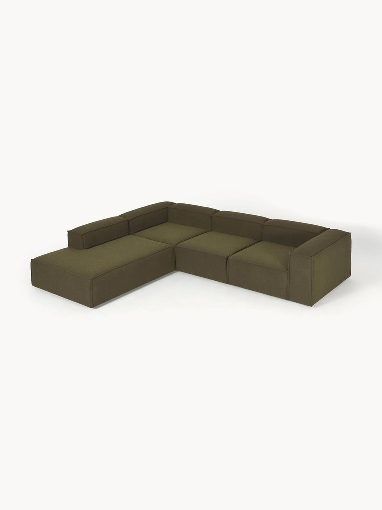 Sofá de canto modular em bouclé Lennon (4 lugares)