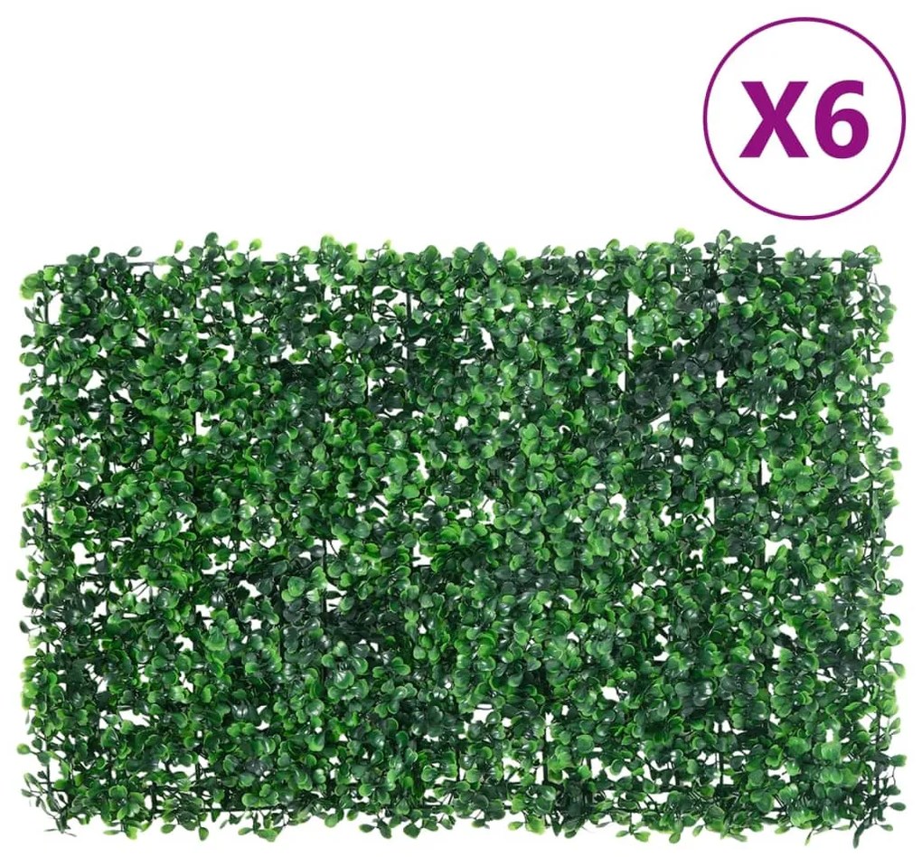 Vedação de arbusto artificial 6 pcs 40x60 cm verde