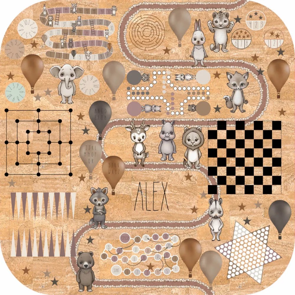 Tapete para crianças cheio de jogos - Animais escandinavos