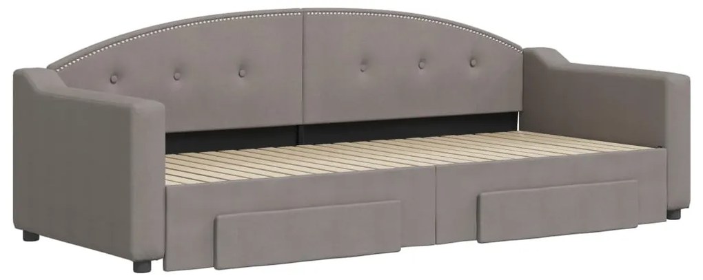 Sofá-cama c/ gavetão/gavetas 80x200 cm tecido cinza-acastanhado