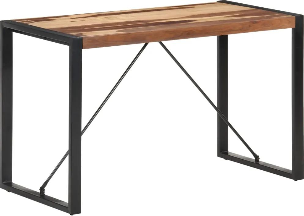 Mesa jantar 120x60x75 cm madeira maciça c/ acabamento sheesham