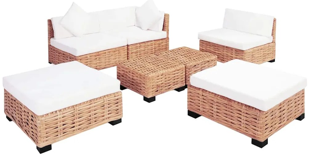 Conjunto de sofás 18 pcs vime genuíno