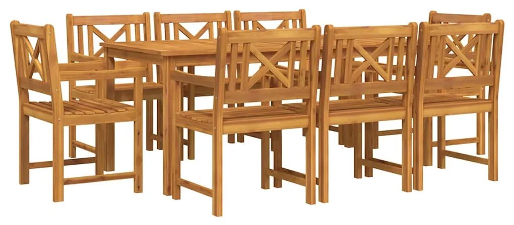 Conjunto de Jantar para Jardim 9 pcs Castanho 180 x 90 x 75 cm