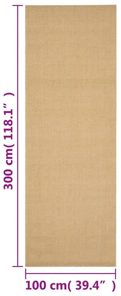 Tapete sisal natural 100x300 cm