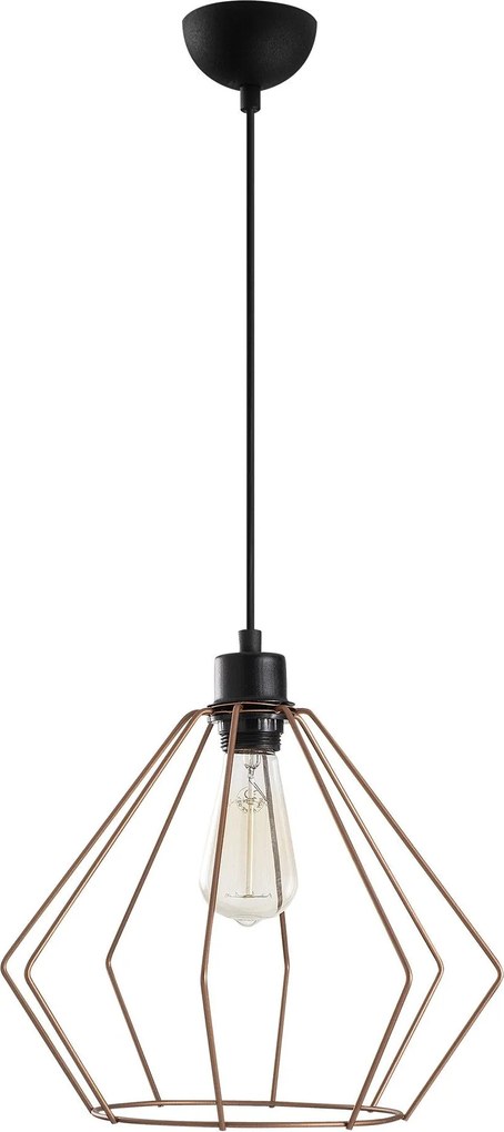Candeeiro de Teto Maden – Cobre e Preto – 33 cm