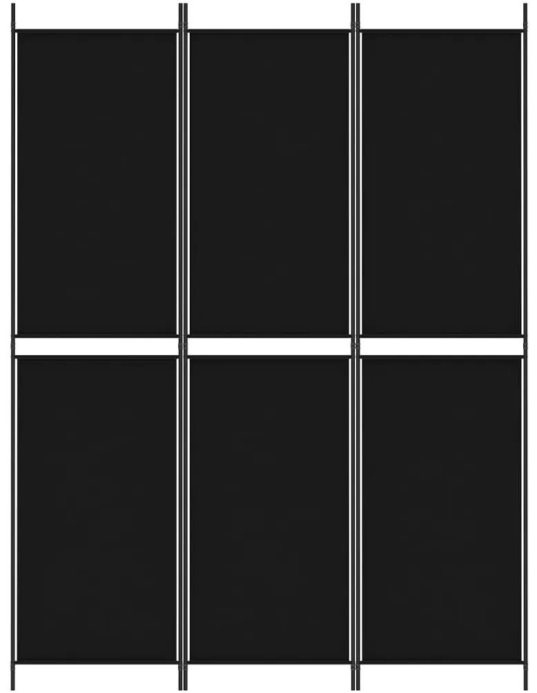 Biombo Targ com 3 Painéis em Tecido Preto - 150x200 cm - Design Modern