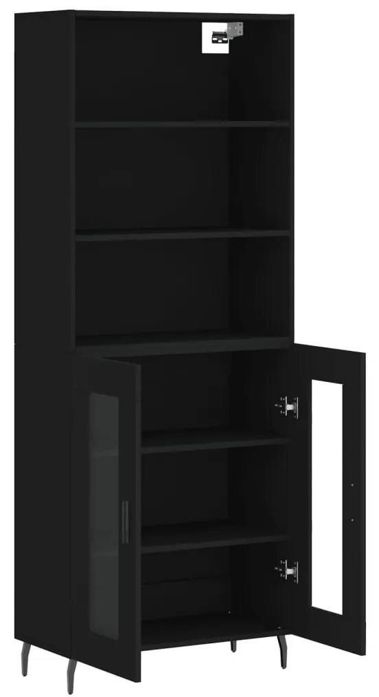 Armário alto 69,5x34x180 cm derivados de madeira preto