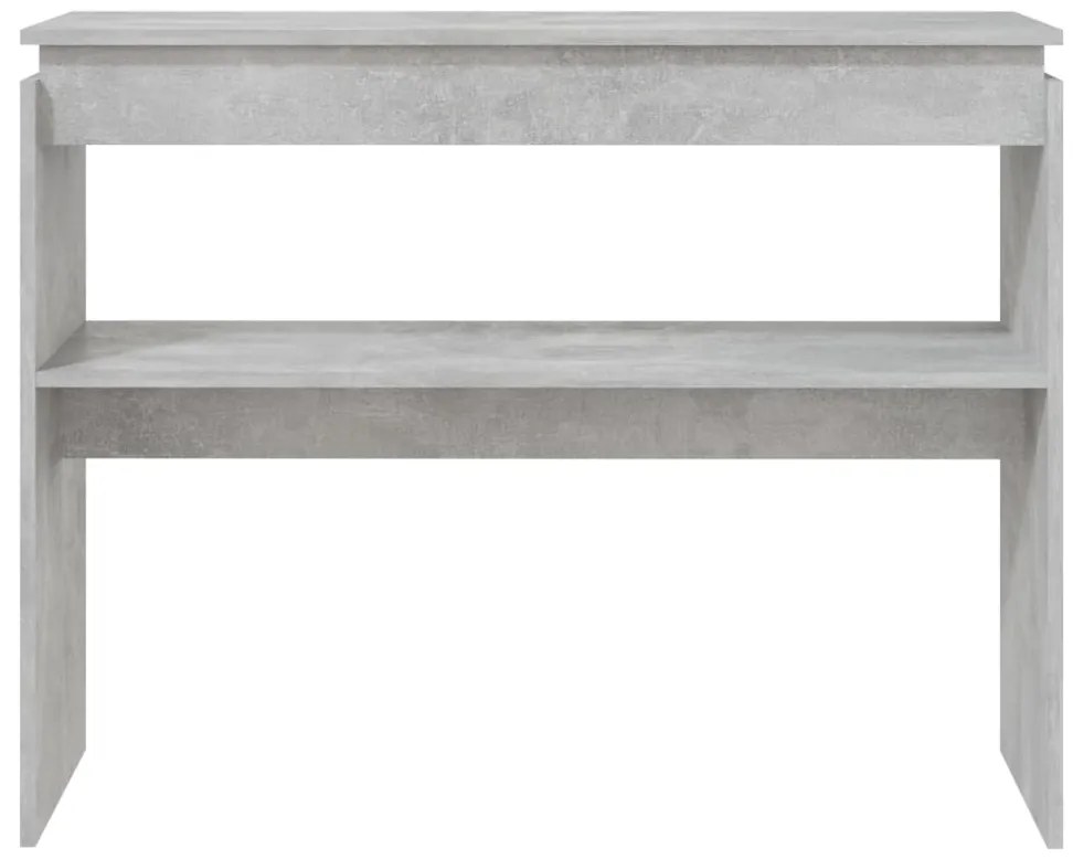 Mesa consola 102x30x80 cm derivados de madeira cinzento cimento