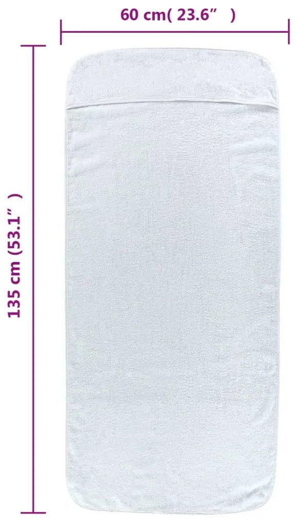 Toalhas de praia 4 pcs 60x135 cm tecido 400 GSM branco
