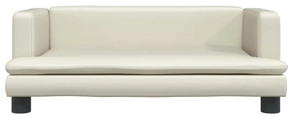 Cama para cães 80x45x30 cm couro artificial cor creme